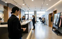 Frame from the visit video at the check-in desk